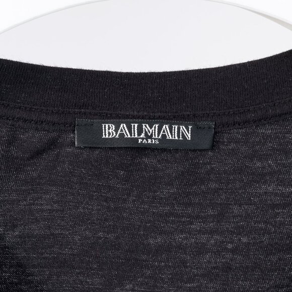 Balmain Black Cotton "#Balmain Army" Graphic Muscle Tank - Picture 8 of 10